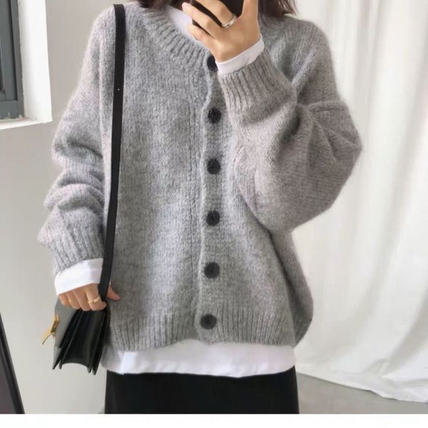 2020 new lazy coat cashmere sweater women's loose and fairy knitted cardigan coat cashmere sweater with foreign style beqzo, White;black
2020 new lazy coat cashmere sweater women's loose and fairy knitted cardigan coat cashmere sweater with foreign style beqzo, White;black