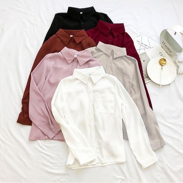 2021 new long sleeve chiffon turn-down collar female vogue single-breasted shirt wodq, White
2021 new long sleeve chiffon turn-down collar female vogue single-breasted shirt wodq, White