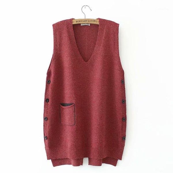 knit vest women vest sleeveless casual v-neck plus size blue red black button pockets waistcoat female pullover sweater1, Black;white
knit vest women vest sleeveless casual v-neck plus size blue red black button pockets waistcoat female pullover sweater1, Black;white