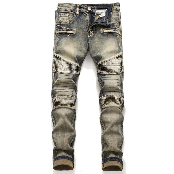 amazon original design retro blue stitched wrinkled men's small straight elastic motorcycle jeans 1807
amazon original design retro blue stitched wrinkled men's small straight elastic motorcycle jeans 1807