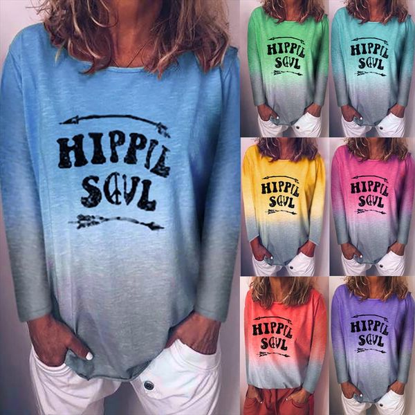 new tshirt women casual gradient color hippie soul long sleeve t shirt haut femme camiseta mujer women harajuku t shirt, White
new tshirt women casual gradient color hippie soul long sleeve t shirt haut femme camiseta mujer women harajuku t shirt, White