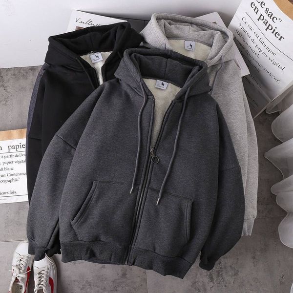 2021 new winter solid color with hood collar leisure korean version stuffed versatile zipper cardigan sweater k9xd, Black
2021 new winter solid color with hood collar leisure korean version stuffed versatile zipper cardigan sweater k9xd, Black