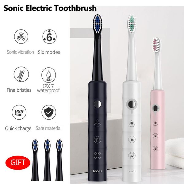 sonic electric toothbrush heads ipx7 waterproof 6 modes usb charging rechargeable dupont bristles discount for women men
sonic electric toothbrush heads ipx7 waterproof 6 modes usb charging rechargeable dupont bristles discount for women men
