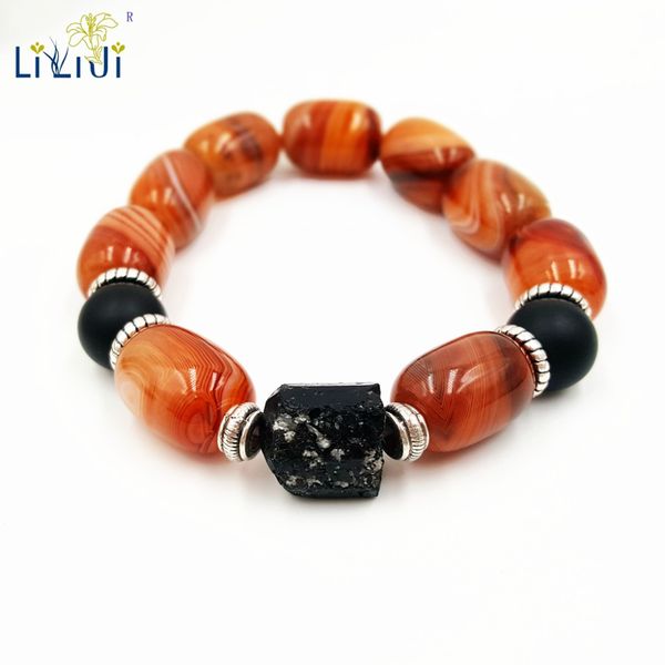 liiji unique natural stone red line onyx agates tibet turquoises charm black tourmalines men bracelet approx 21cm/8.25inches
liiji unique natural stone red line onyx agates tibet turquoises charm black tourmalines men bracelet approx 21cm/8.25inches