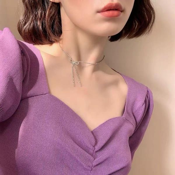 2020 new exquisite shiny crystal rhinestone zircon bow choker necklace for women egirl fashion kpop sell aesthetic jewelry, Golden;silver
2020 new exquisite shiny crystal rhinestone zircon bow choker necklace for women egirl fashion kpop sell aesthetic jewelry, Golden;silver
