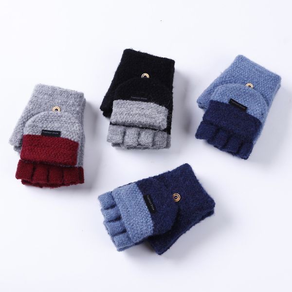 mens winter warm thickening wool knitted flip fingerless exposed thick gloves half finger mittens hand sets, Blue;gray
mens winter warm thickening wool knitted flip fingerless exposed thick gloves half finger mittens hand sets, Blue;gray