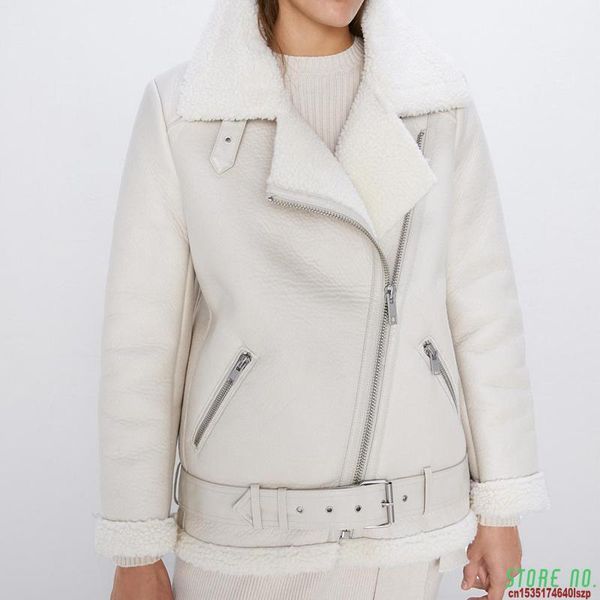 winter faux lamb leather jacket women faux leather lambs wool fur collar pu moto zipper jacket warm thick outerwear1, Black
winter faux lamb leather jacket women faux leather lambs wool fur collar pu moto zipper jacket warm thick outerwear1, Black