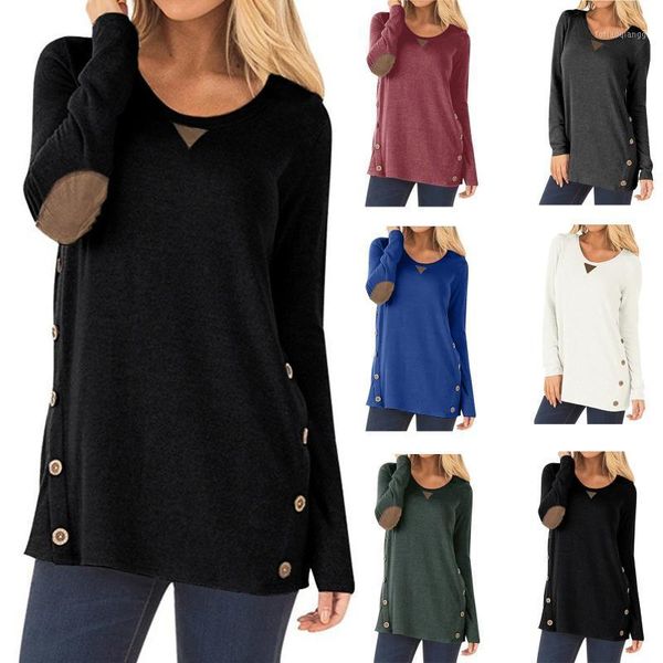 2021 fashion sweatshirt women o-neck button patch long sleeves sweatshirt easy hoodie crewneck1, White
2021 fashion sweatshirt women o-neck button patch long sleeves sweatshirt easy hoodie crewneck1, White