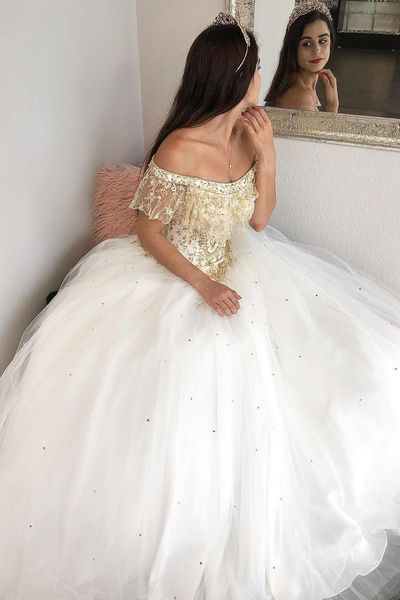 gold embroidered beaded white quinceanera dresses boho off the shoulder tulle ball prom robes gowns de soirée sweet 16 dress 15 girls, Blue;red
gold embroidered beaded white quinceanera dresses boho off the shoulder tulle ball prom robes gowns de soirée sweet 16 dress 15 girls, Blue;red