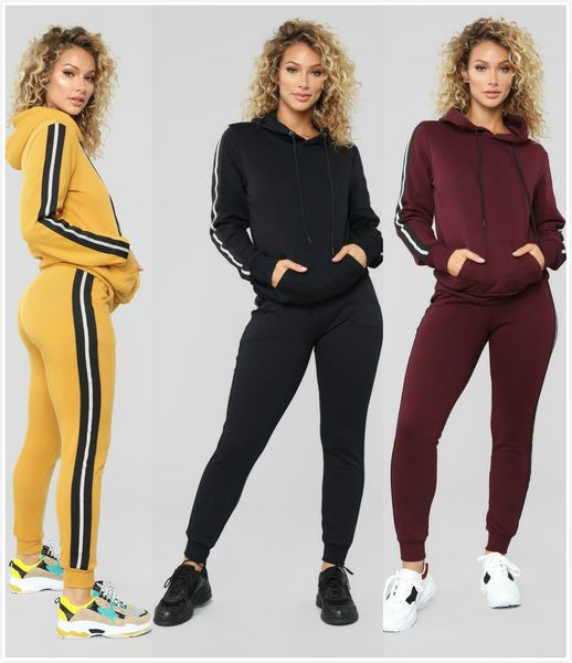 women's tracksuits hooded sportswear spring and autumn leisure stripe splicing sportswear fashion 2 pieces, Gray 
women's tracksuits hooded sportswear spring and autumn leisure stripe splicing sportswear fashion 2 pieces, Gray