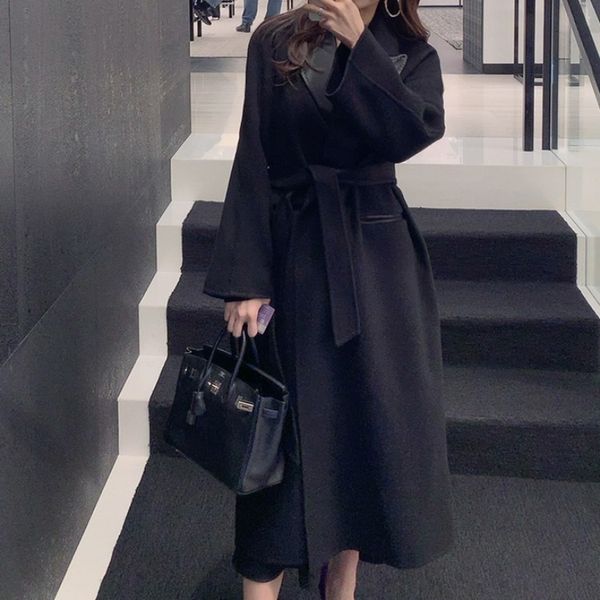 2021 winter new korean style elegant suit collar-up waist-tight wool jacket outerwear 39fs, Black
2021 winter new korean style elegant suit collar-up waist-tight wool jacket outerwear 39fs, Black