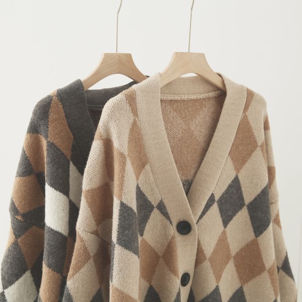 lazy cocoon sweater coat women hong kong color matching geometry autumn 2019 korean knitted cardigan diamond diamond coat iqec5, White;black
lazy cocoon sweater coat women hong kong color matching geometry autumn 2019 korean knitted cardigan diamond diamond coat iqec5, White;black