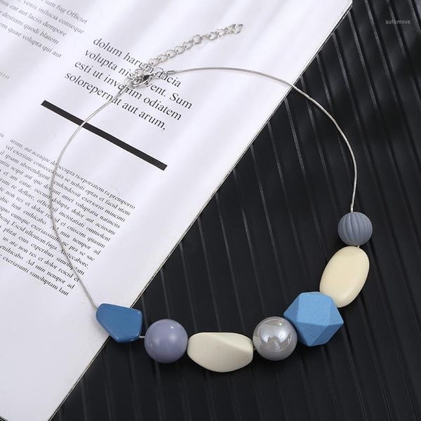 long trendy geometric wood resin beads pendant necklace for women necklace gifts vintage cute fashion jewelry accessories 20201, Silver
long trendy geometric wood resin beads pendant necklace for women necklace gifts vintage cute fashion jewelry accessories 20201, Silver
