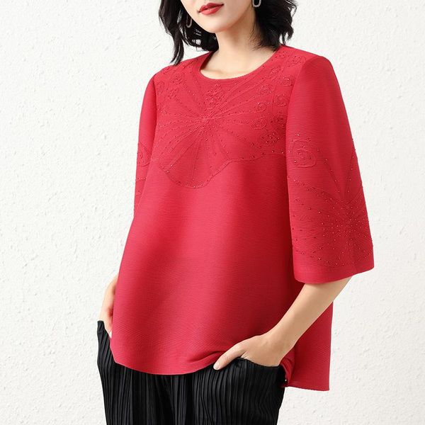 lantern sleeve o-neck middle sleeve with lace diamonds loose fitting womens t-shirt, White
lantern sleeve o-neck middle sleeve with lace diamonds loose fitting womens t-shirt, White