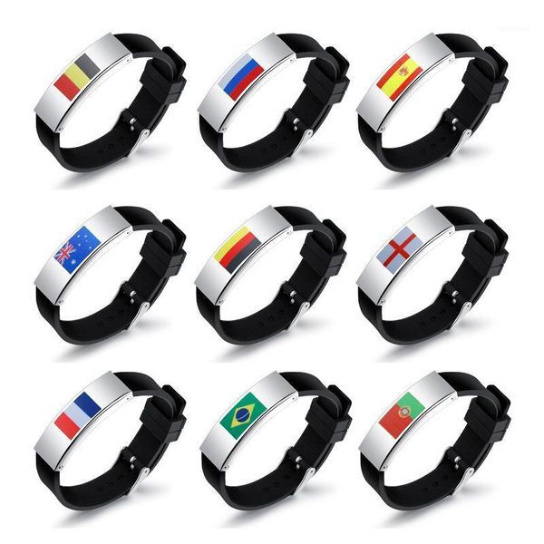 gorgor bangles men stainless steel football theme pattern national flags silicone creative personality fan accessories 12631, Black
gorgor bangles men stainless steel football theme pattern national flags silicone creative personality fan accessories 12631, Black