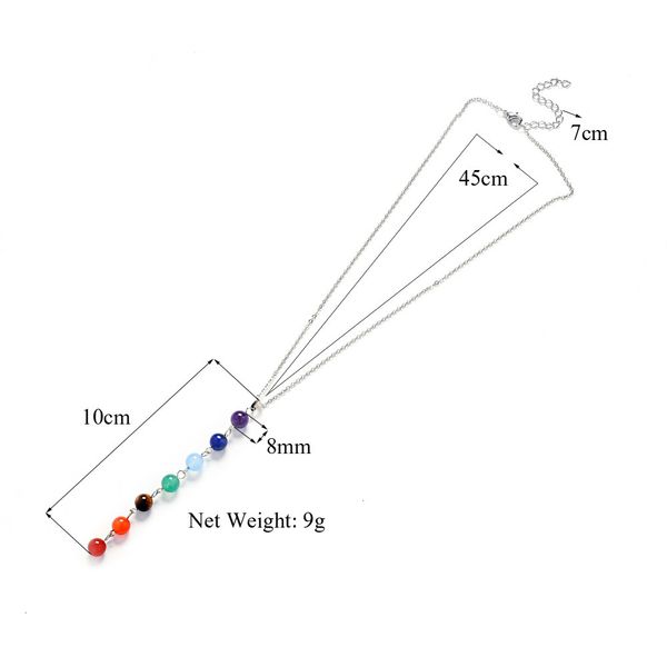 necklace new beads fashion elegant chakra colorful pendant long chain women yoga natural stone necklaces, Silver
necklace new beads fashion elegant chakra colorful pendant long chain women yoga natural stone necklaces, Silver