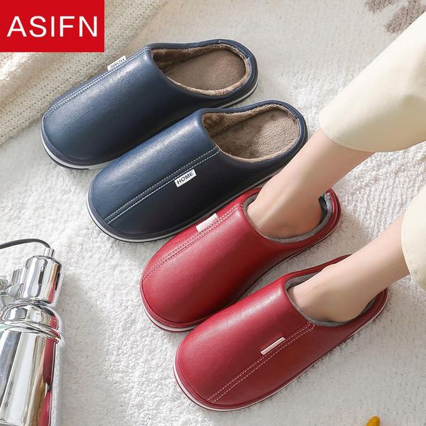 slippers asifn men women pu leather winter fur home warm indoor non-slip couple mules waterproof plush zapatos de mujer, Black
slippers asifn men women pu leather winter fur home warm indoor non-slip couple mules waterproof plush zapatos de mujer, Black
