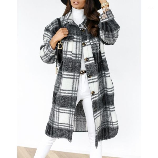 woolen plaid jacket long coat women single breasted lapel collar woman jacket with pockets streetwear casual coat 2xl1, Black
woolen plaid jacket long coat women single breasted lapel collar woman jacket with pockets streetwear casual coat 2xl1, Black