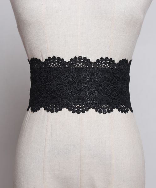 women wide belt fashion 2020 black white lace corset elastic belts waistband gothic style lolita t200427, Black;brown
women wide belt fashion 2020 black white lace corset elastic belts waistband gothic style lolita t200427, Black;brown