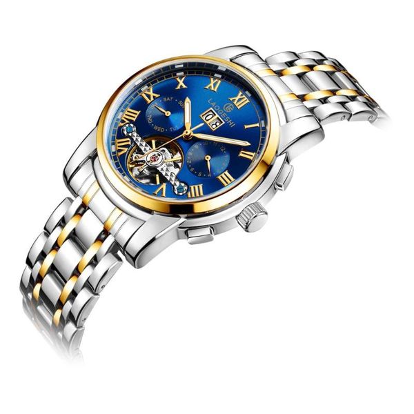 laogeshi men's watch mechanical business watch stainless waterproof calendar tourbillon luxury bracelet automatic wristwatch, Slivery;brown
laogeshi men's watch mechanical business watch stainless waterproof calendar tourbillon luxury bracelet automatic wristwatch, Slivery;brown