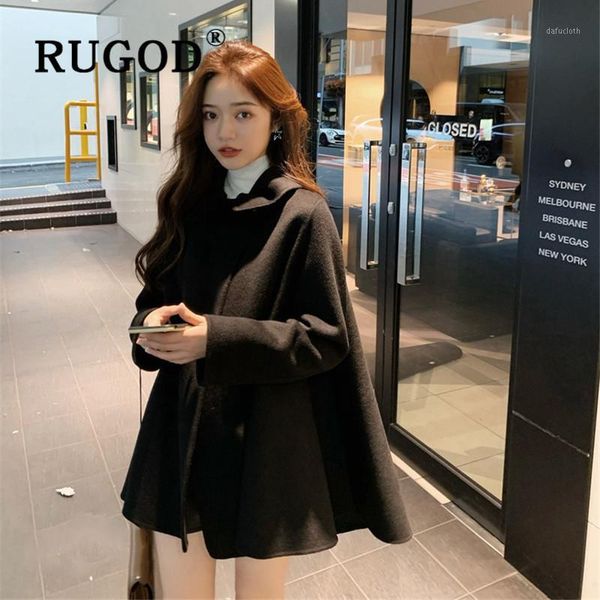 rugod autumn winter new style chic double-sided woolen coat solid color cloak elegant warm kpop clothes fashion 20201, Black
rugod autumn winter new style chic double-sided woolen coat solid color cloak elegant warm kpop clothes fashion 20201, Black