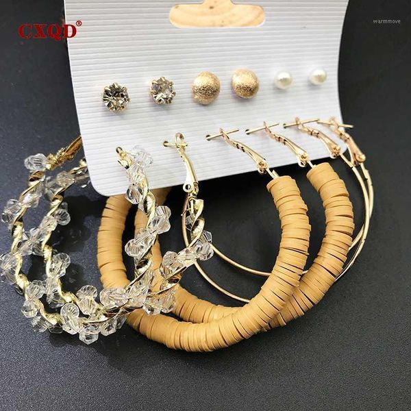 cxqd fashion 50mm big round loop circle earrings polymer clay imitation pearl gold-color flower cut loop earrings set1, Golden;silver
cxqd fashion 50mm big round loop circle earrings polymer clay imitation pearl gold-color flower cut loop earrings set1, Golden;silver