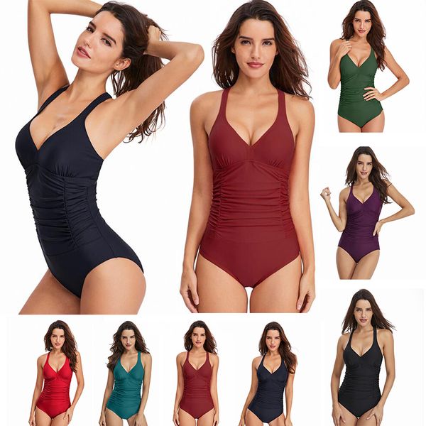 new summer solid color wearable one-piece swim wear women halter neck tight-fitting halter swimsuit cover belly women clothes outdoor
new summer solid color wearable one-piece swim wear women halter neck tight-fitting halter swimsuit cover belly women clothes outdoor