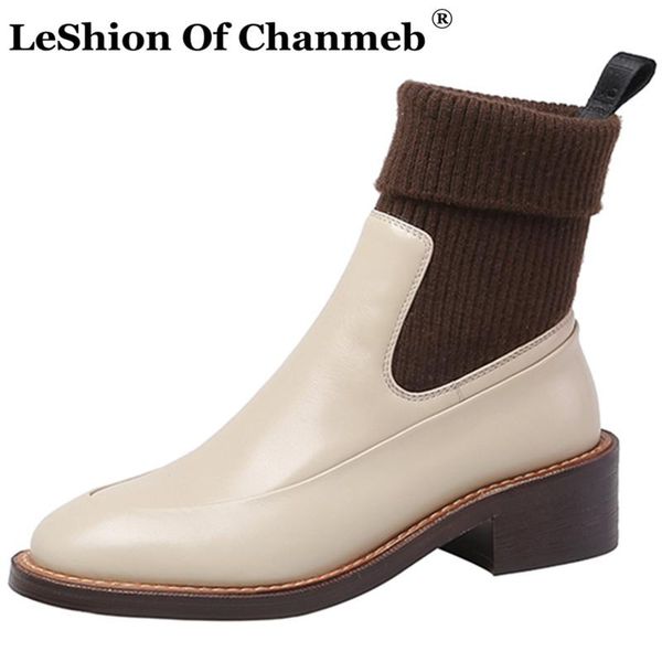 women's real cow leather booties thick medium heels shoes woman foldable knitted wool warm ankle boots ladies female winter boot, Black
women's real cow leather booties thick medium heels shoes woman foldable knitted wool warm ankle boots ladies female winter boot, Black
