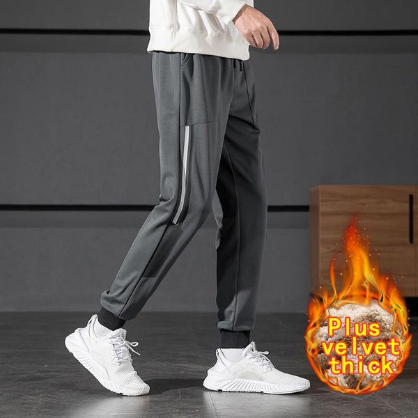 men's pants winter warm plush plus velvet trousers drawstring sports fashion all-match casual, Black
men's pants winter warm plush plus velvet trousers drawstring sports fashion all-match casual, Black