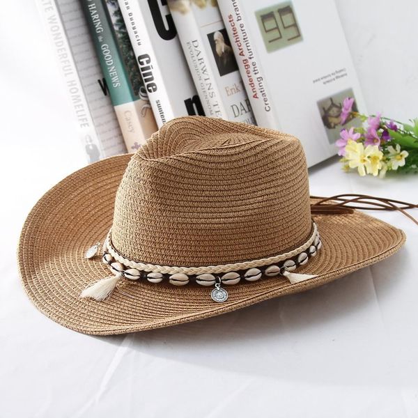 gemvie 2019 shell tassels cowgirl summer straw for women men western cowboy lady trendy woven sun hat beach cap t200104, Blue;gray
gemvie 2019 shell tassels cowgirl summer straw for women men western cowboy lady trendy woven sun hat beach cap t200104, Blue;gray