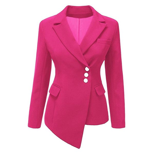 women lapel blazers coat solid long sleeve single breasted office lady pocket cotton asymmetry casual suit jacket blazer thin, White;black
women lapel blazers coat solid long sleeve single breasted office lady pocket cotton asymmetry casual suit jacket blazer thin, White;black
