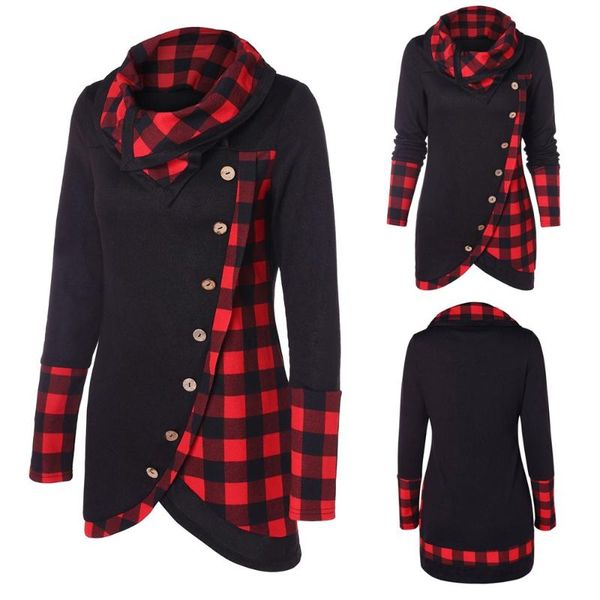 women's blouses & shirts blouse women plus size 2xl turtleneck long sleeve plaid tartan tunic sweatshirt pullover blusas femininas de, White
women's blouses & shirts blouse women plus size 2xl turtleneck long sleeve plaid tartan tunic sweatshirt pullover blusas femininas de, White