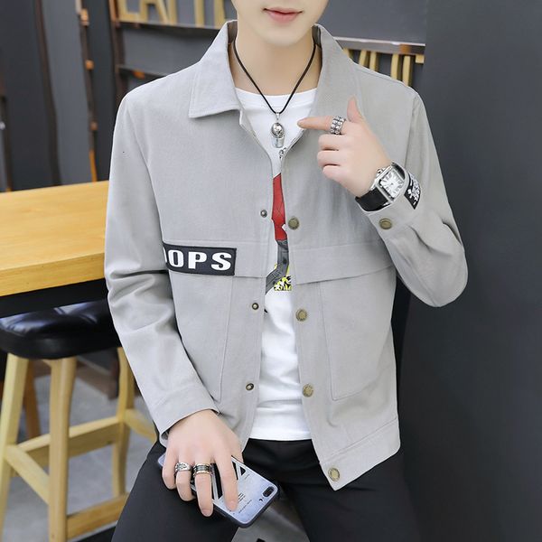2019 new korean fashion spring and student work jacket cool men's autumn clothes, Black;brown 
2019 new korean fashion spring and student work jacket cool men's autumn clothes, Black;brown