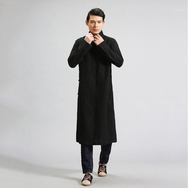 lzjn men's trench coat spring autumn long jacket linen overcoat vintage chinese style long robe1, White;black
lzjn men's trench coat spring autumn long jacket linen overcoat vintage chinese style long robe1, White;black