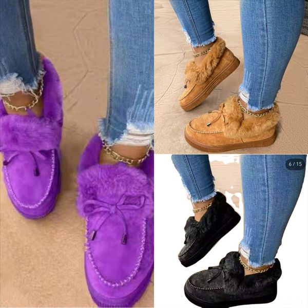 d8wq4 fashion women men slippers walking shoes casual slippers winter warm plus velvet cotton lovers mop cotton yarn home indoor plaid, Black