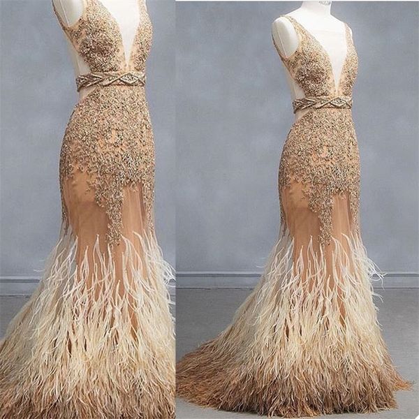 champagne glitter prom dresses feather sequins beads mermaid evening dresses luxury v neck sleeveless pageant dress custom made, Black
champagne glitter prom dresses feather sequins beads mermaid evening dresses luxury v neck sleeveless pageant dress custom made, Black