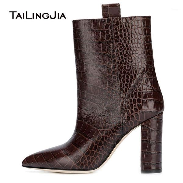 chunky heel brown ankle boots for women 2019 pointed toe short slip on western boots ladies black crocodile high heel booties1
chunky heel brown ankle boots for women 2019 pointed toe short slip on western boots ladies black crocodile high heel booties1
