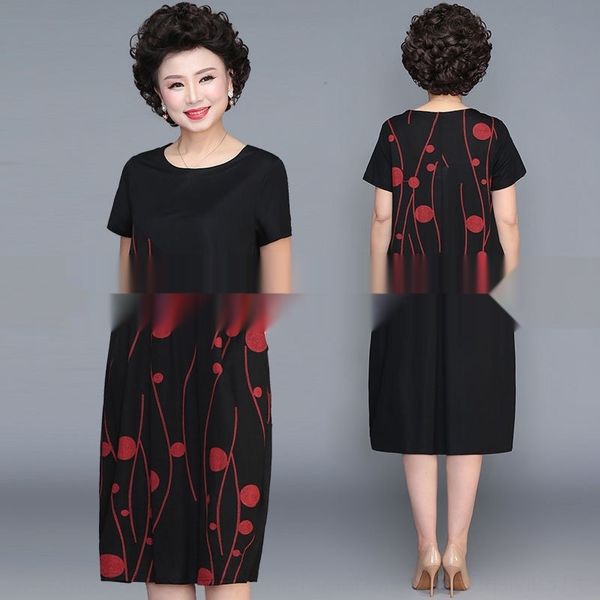 large size printed for fat mothers in 2020 summer fashionable loose short-sleeved mid-length dress for middle-aged and elderly people dress, Black;gray
large size printed for fat mothers in 2020 summer fashionable loose short-sleeved mid-length dress for middle-aged and elderly people dress, Black;gray