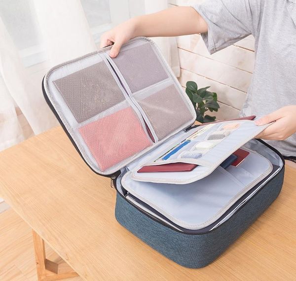 Large Capacity Waterproof Document Bag Organizer Papers Storage Pouch Credential Bag Diploma Storage File Pocket With Separator Bbygsil