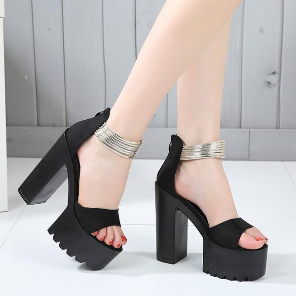 sandals selling 2021 summer fashion platform high waterproof flock buckle 14cm thick heels women shoes, Black
sandals selling 2021 summer fashion platform high waterproof flock buckle 14cm thick heels women shoes, Black