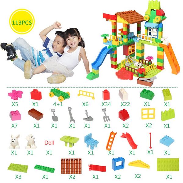 226 113 pcs big size blocks compatible duploed construction building block diy amusement park assembly bricks toys for children yxlsjv
226 113 pcs big size blocks compatible duploed construction building block diy amusement park assembly bricks toys for children yxlsjv