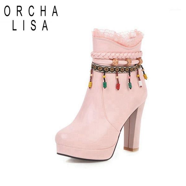 boots orcha lisa women sweet round toe square thick heels mid calf platform faux leather tassel coarse chain zip size 32-441, Black
boots orcha lisa women sweet round toe square thick heels mid calf platform faux leather tassel coarse chain zip size 32-441, Black
