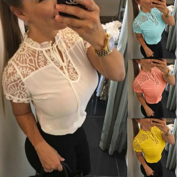 5xl large size blouse women's solid short sleeve sheer mesh lace blouse chemise femme blouse shirts bluzki damskie, White
5xl large size blouse women's solid short sleeve sheer mesh lace blouse chemise femme blouse shirts bluzki damskie, White