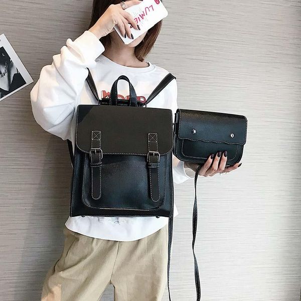 fashion 2 pcs set leather women backpacks for teenagers female back pack large capacity pu travelling bags vintage school bag bbyyyl
fashion 2 pcs set leather women backpacks for teenagers female back pack large capacity pu travelling bags vintage school bag bbyyyl