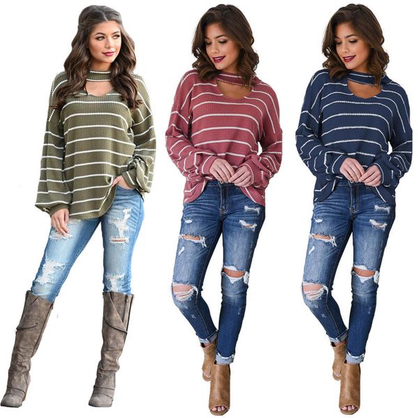 women autumn stripe printed loose lantern long sleeve knit round neck t-shirt pullover casual tunic, White
women autumn stripe printed loose lantern long sleeve knit round neck t-shirt pullover casual tunic, White