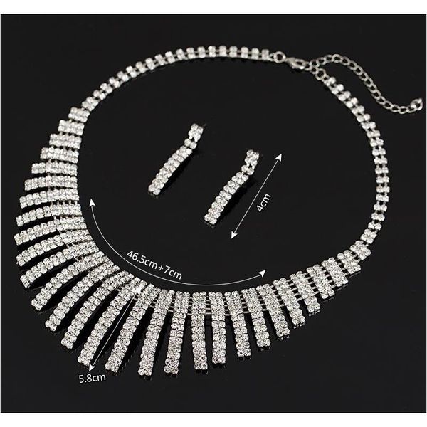 sliver plated rhinestone crystal necklace+earrings two pcs jewelry set for bride bridal w sqcput homes2007, Silver
sliver plated rhinestone crystal necklace+earrings two pcs jewelry set for bride bridal w sqcput homes2007, Silver