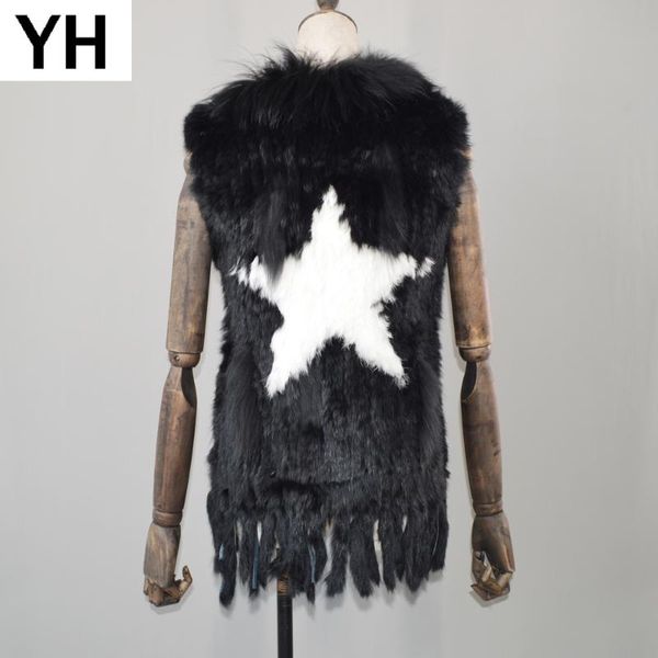 women's fur & faux 2021 women vests 100% real genuine knitted gilet with tassels raccoon collar coat wholesale retail, Black
women's fur & faux 2021 women vests 100% real genuine knitted gilet with tassels raccoon collar coat wholesale retail, Black