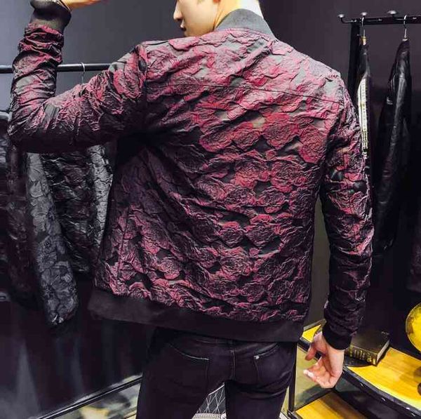 men's jackets autumn jacquard bomber luxury party jacket outfit club bar rose coat casaca hombre jdke, Black;brown 
men's jackets autumn jacquard bomber luxury party jacket outfit club bar rose coat casaca hombre jdke, Black;brown