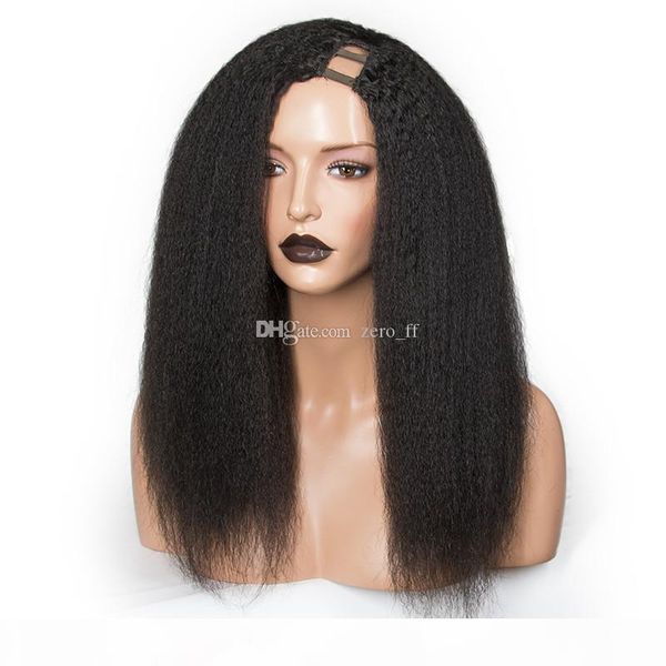 human hair u part wigs kinky straight wig brazilian remy hair 2"*4" left part 150 density italian yaki natural black color, Black;brown
human hair u part wigs kinky straight wig brazilian remy hair 2"*4" left part 150 density italian yaki natural black color, Black;brown