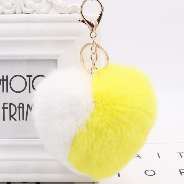 Love Heart Pompom Ball Plush Toy With Keychain For Women Purse Bag Charm Pendant Pom Pom Ro Jlluqc